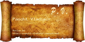 Pascht Vladimir névjegykártya